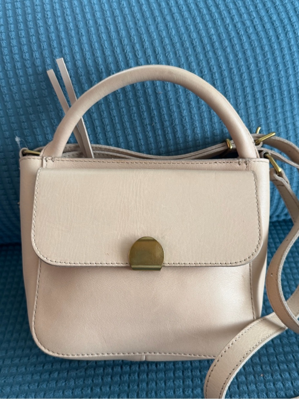 Madewell Cream Mini Top-Handle Crossbody